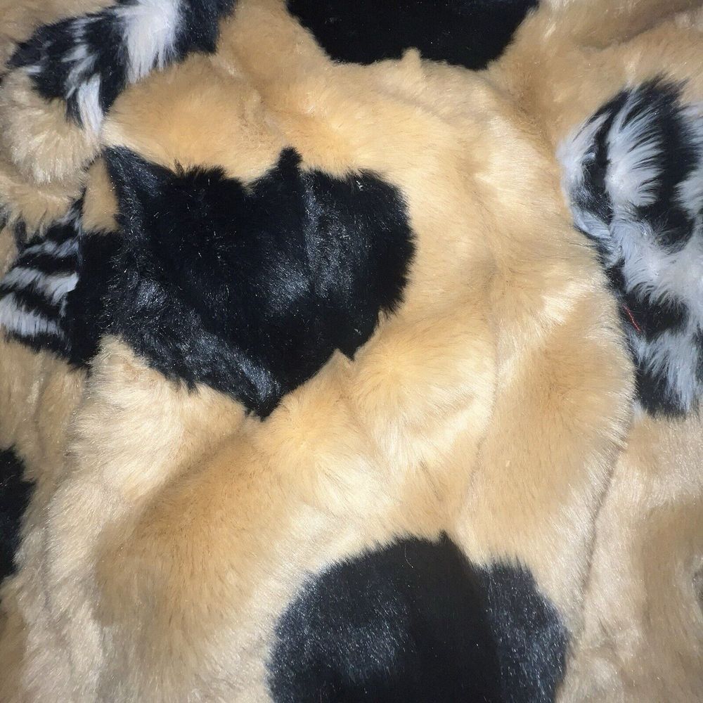 Anthropologie Maeve Faux Fur Coat‎ Sz Large $198 Jacket Brown Black Animal Print - Picture 11 of 16